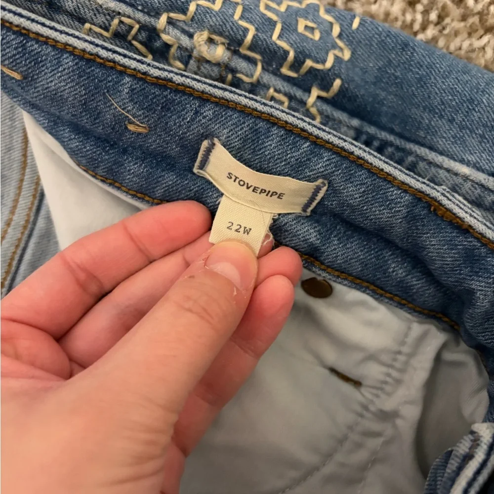 Madewell Embroidered Stovepipe Jeans Size 22W - Picture 4 of 5